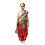 Krishna Janmashtami dress green red crepe back view