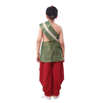 Krishna costume green patka red dhoti detail closeup