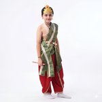 Krishna costume green patka crepe dhoti embroidery detail