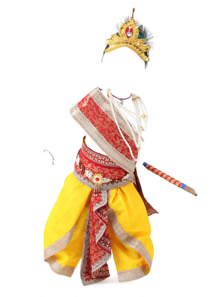 Krishna Costume for Kids - Red Patka & Yellow Dhoti - view 3
