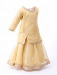 Radha Costume for Kids Golden Lehenga Choli Janmashtami - front view