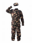 Kids Army Camouflage Costume Military Uniform Fancy Dress - salute