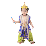 Blue patka green dhoti krishna costume for baby boy