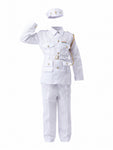 Kids Navy Sailor Costume White Uniform Fancy Dress - salute