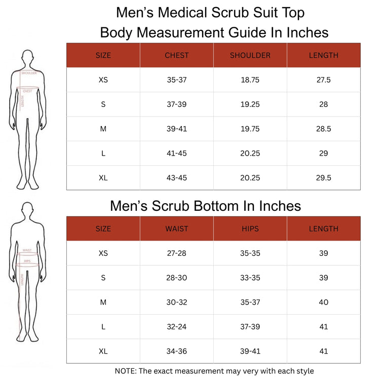 Medical Scrubs Set Men Comfort Fit – Maroon V-Neck T-Shirt & Pants