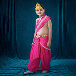 Natkhat Kanha costume for kids - crepe pink dhoti with pink patka
