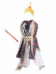 Krishna Costume for Kids - Multicolour Patka & White Dhoti - view 1