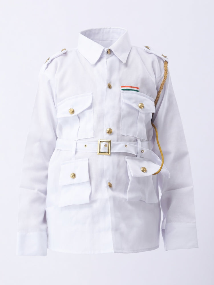 Kids Navy Sailor Costume White Uniform Fancy Dress - jacket detail
