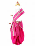 Krishna Costume for Kids Pink Dhoti Pink Patka Janmashtami - front
