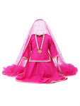 Radha Costume for Kids Rani Pink Lehenga Choli Janmashtami - back with dupatta