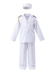 Kids Navy Sailor Costume White Uniform Fancy Dress - side