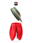 Krishna Costume for Kids Red Dhoti Green Patka Janmashtami - back